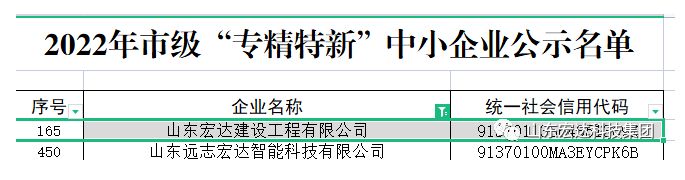 【榜上有名】宏达建设荣获“2022年市级专精特新”企业